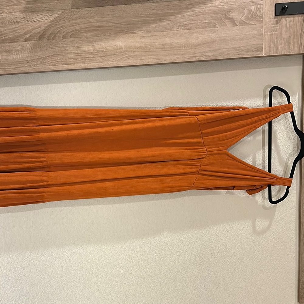 Orange Sleeveless Maxi Dress